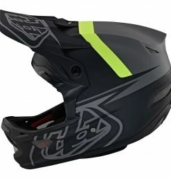 Marque Casque Intégral Troy Lee Design® D3 Fiberlite Slant - Gris/Jaune