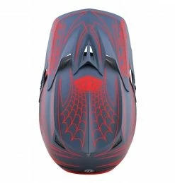 Marque Casque Intégral Troy Lee Design® D3 Fiberlite Spidertripe - Gris/Rouge -PIÈCES DE VÉLO Soldes casque integral troy lee design r d3 fiberlite spidertripe gris rouge 3