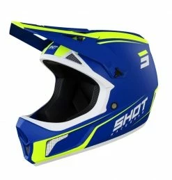 Marque Casque BMX Shot® Rogue United KID - Bleu/Jaune Fluo