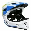 Marque Casque BMX/DH Kiddi Moto® IKON Jaune/Bleu/Blanc -PIÈCES DE VÉLO Soldes casque velo bmx integral ikon jaune bleu blanc avec mentonniere detachable taille 48 52cm vendu en boite conforme en078