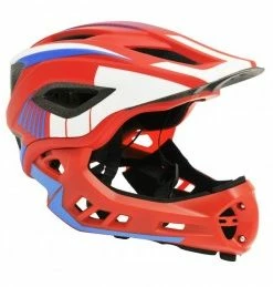 Marque Casque BMX/DH Kiddi Moto® IKON Rouge/Bleu/Blanc
