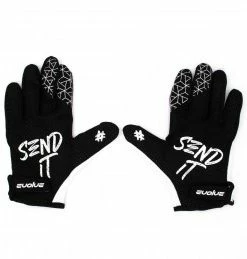 Marque Gants BMX Evolve® Send It - Blanc/Noir -PIÈCES DE VÉLO Soldes gants evolve send it white black 1